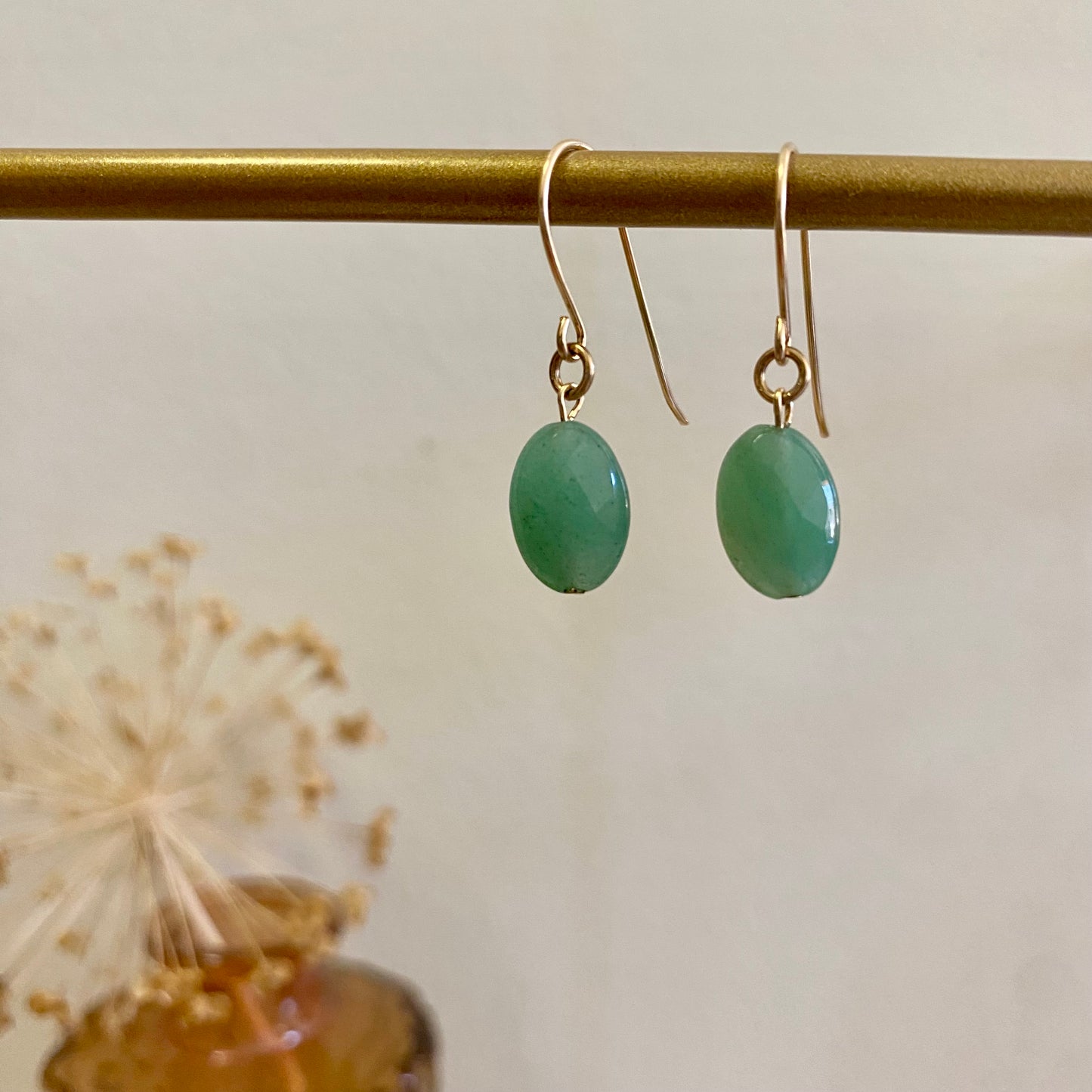 Aventurine Earrings - Gold