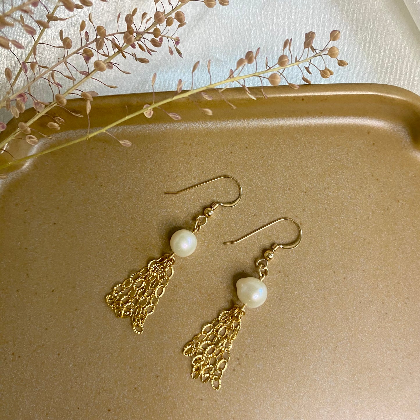 Golden Cascade Earrings