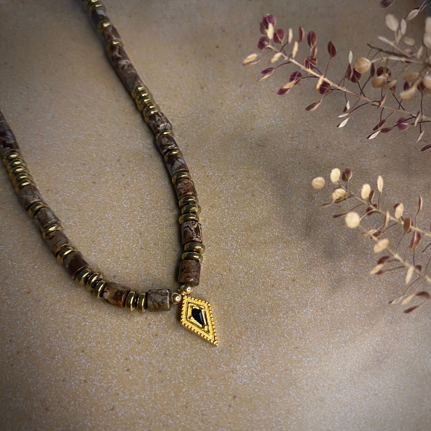 Zina Necklace - Black zirconia pendant