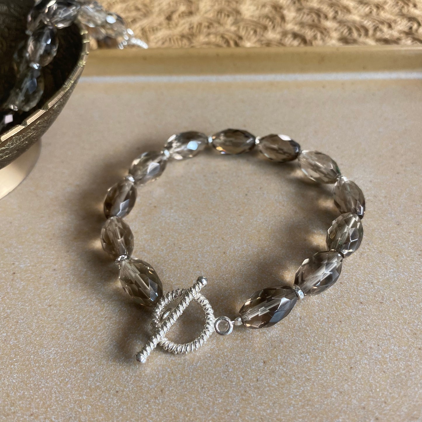 Smoky Quartz Lumière Bracelet - Silver