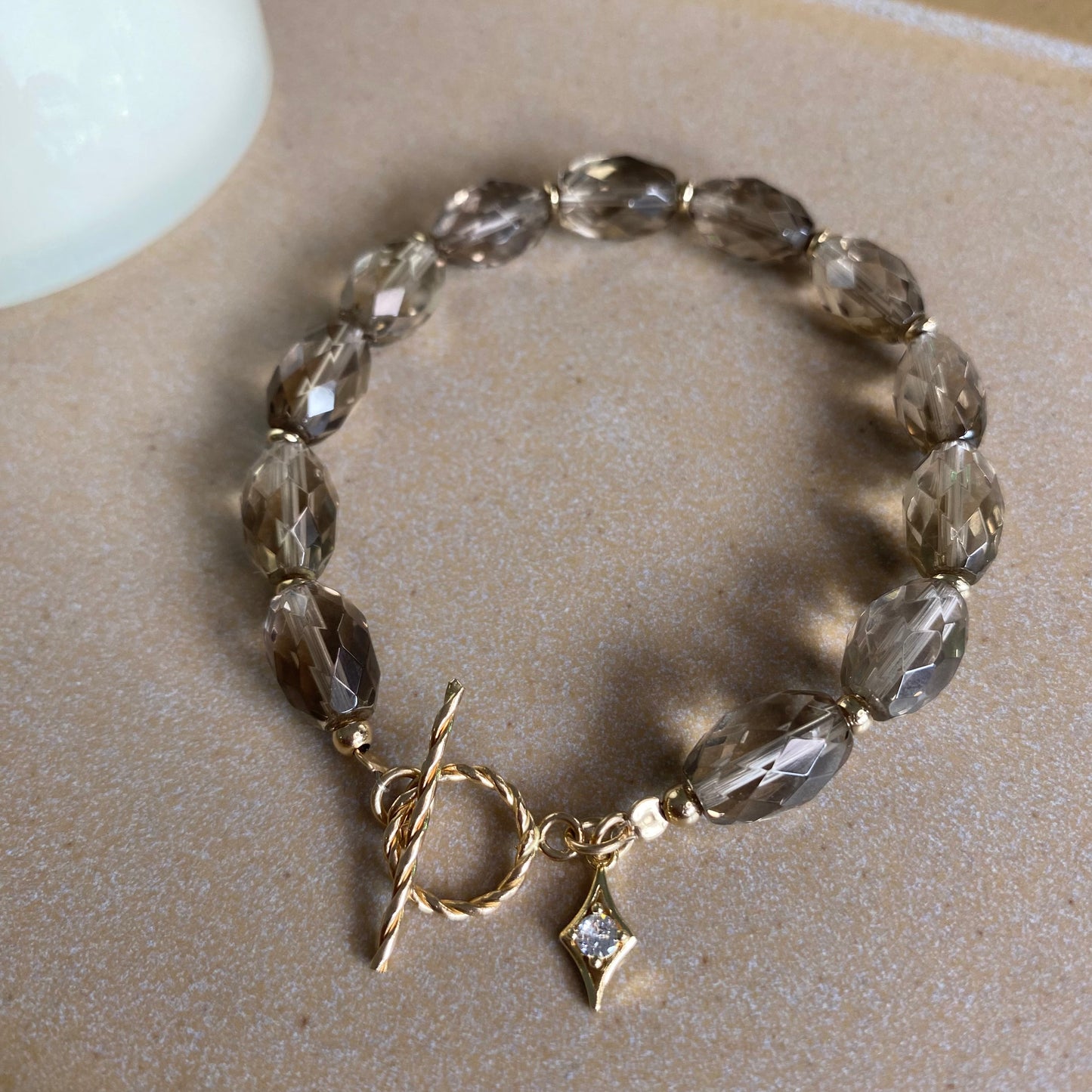 Smoky Quartz Lumière Bracelet - Gold