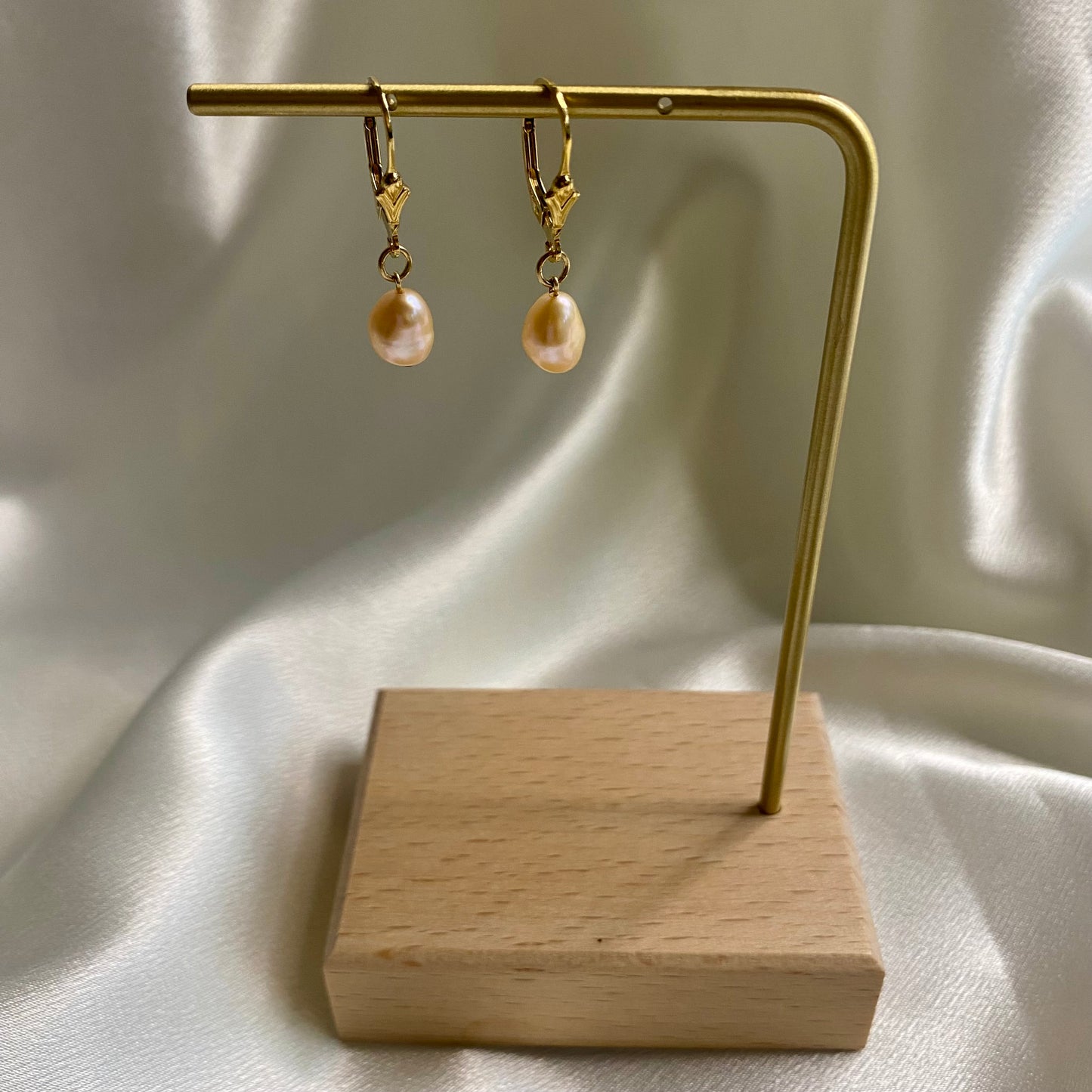 Rosy Baroque Pearl Earrings
