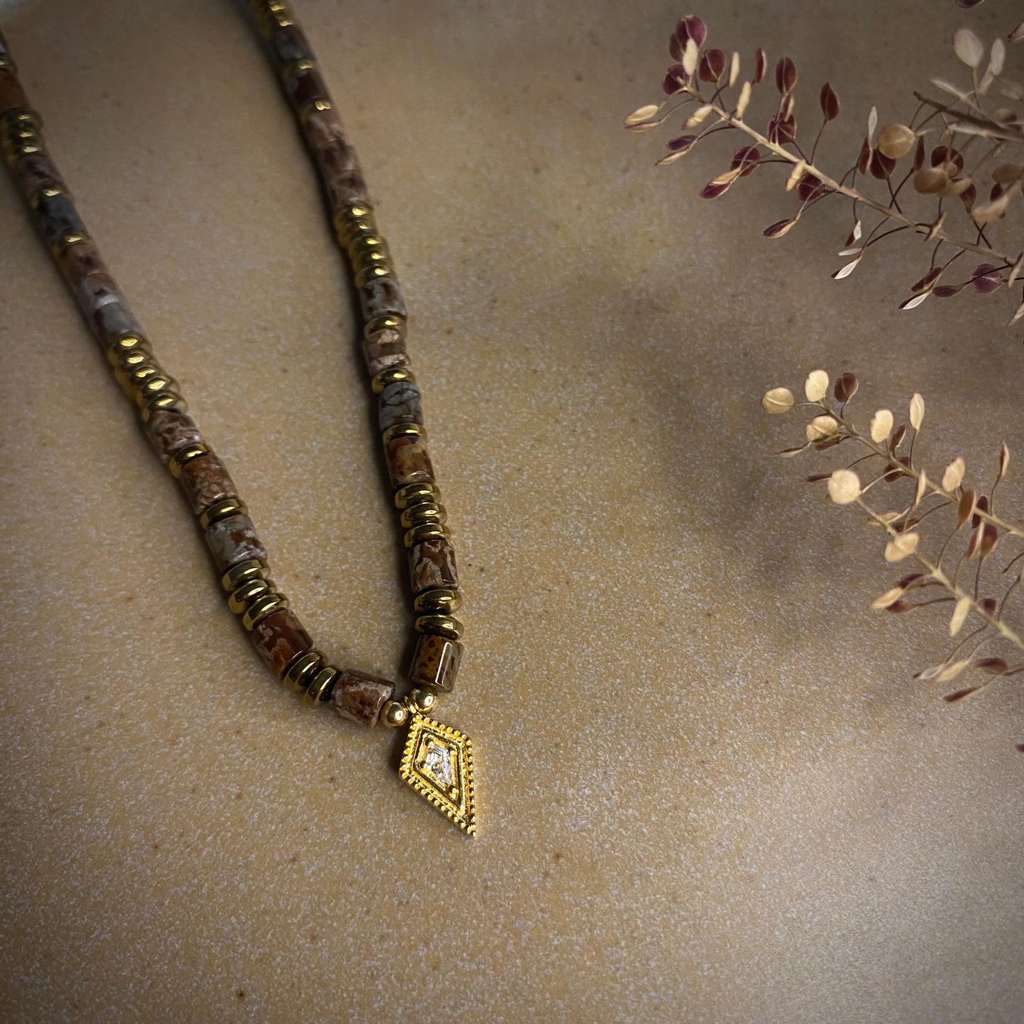 Zina necklace - White zirconia pendant