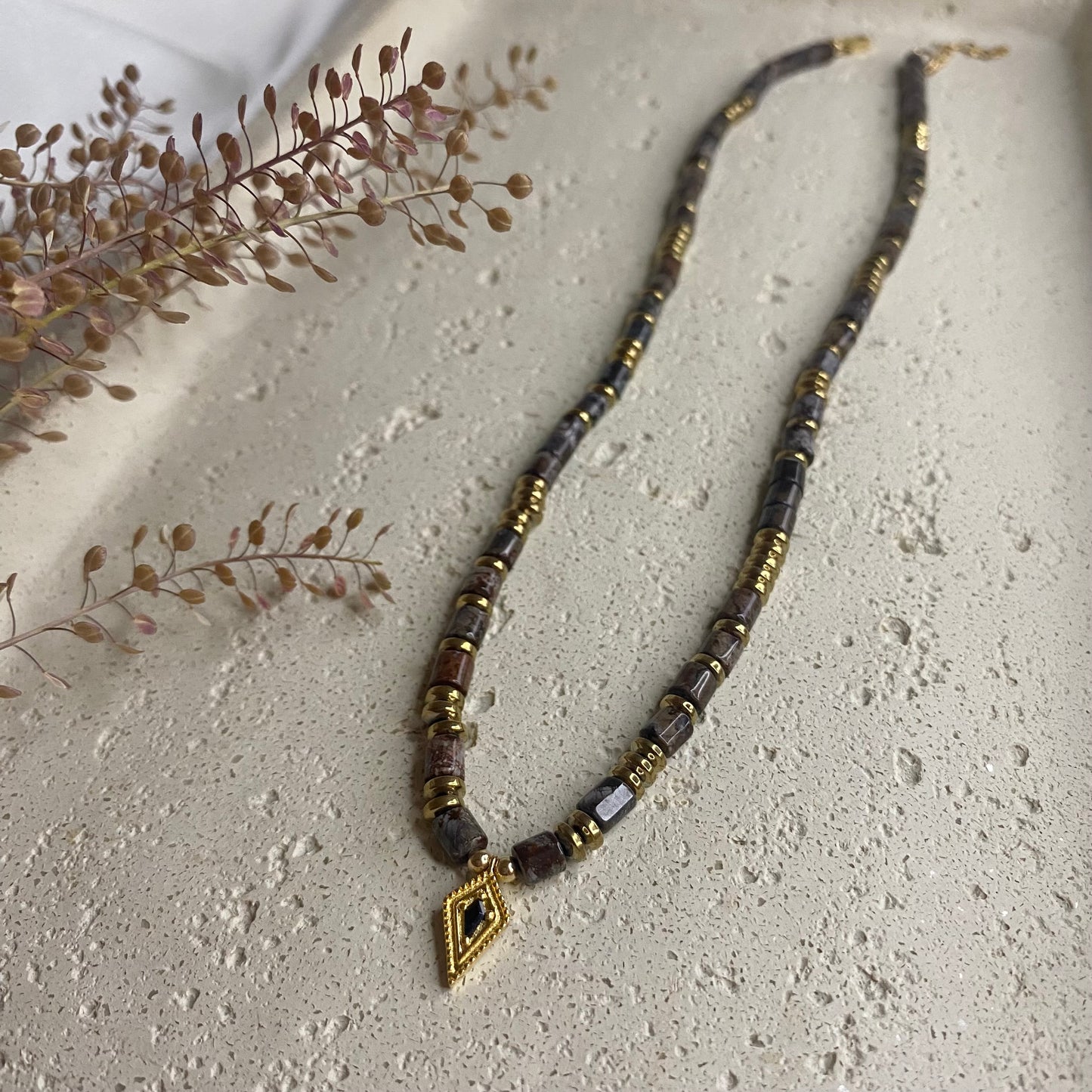 Zina Necklace - Black zirconia pendant