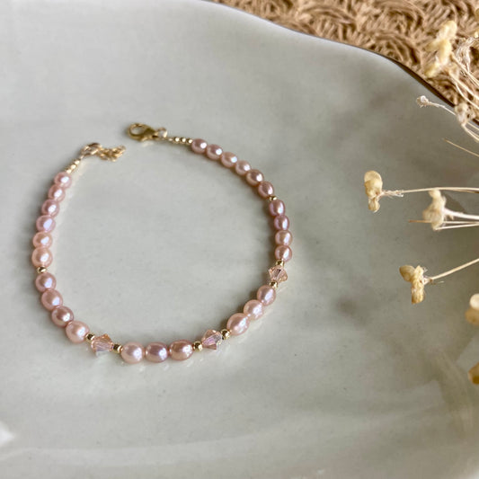 Romantic Pink Pearl Bracelet