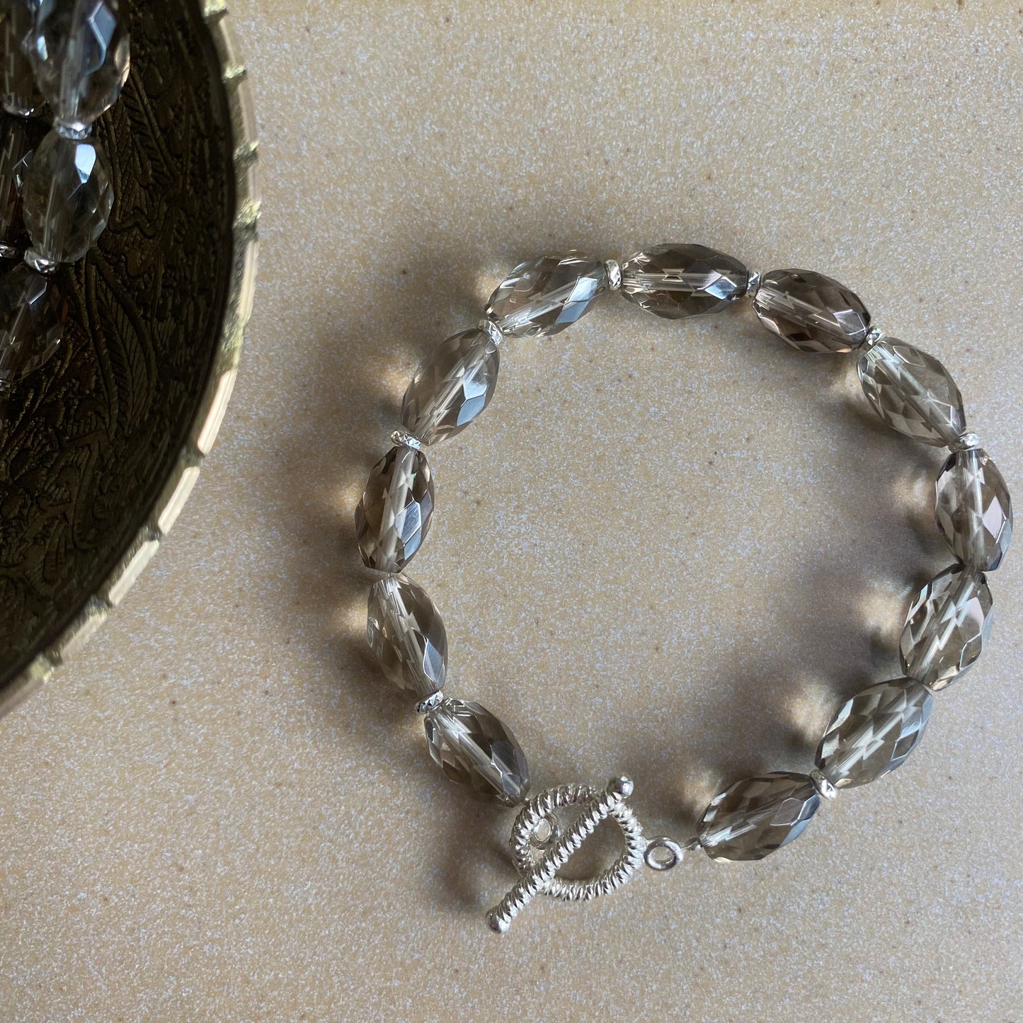 Smoky Quartz Lumière Bracelet - Silver