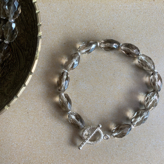 Smoky Quartz Lumière Bracelet - Silver