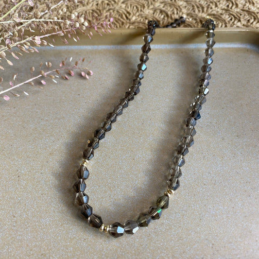 Smoky Quartz Lumière Necklace - Gold