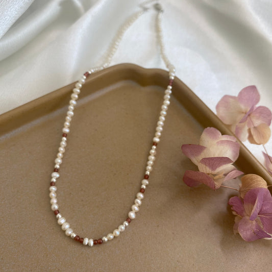 Pearl Ember Necklace - Silver