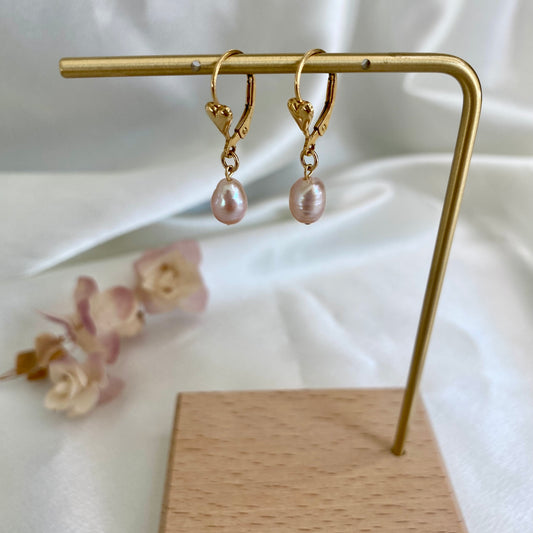 Pearl Heart Earrings